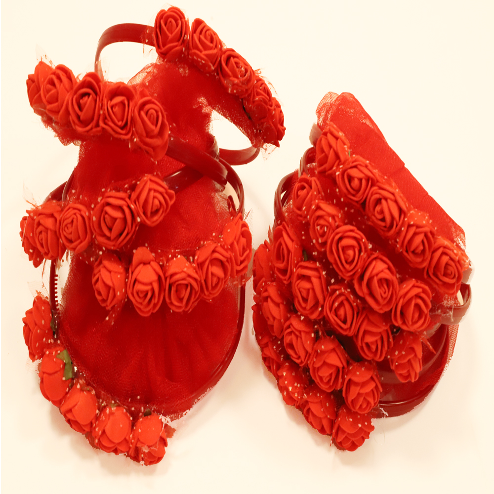 Accessoires de cheveux avec fleur et tulle ( lot de 12 pièces ) - rouge 