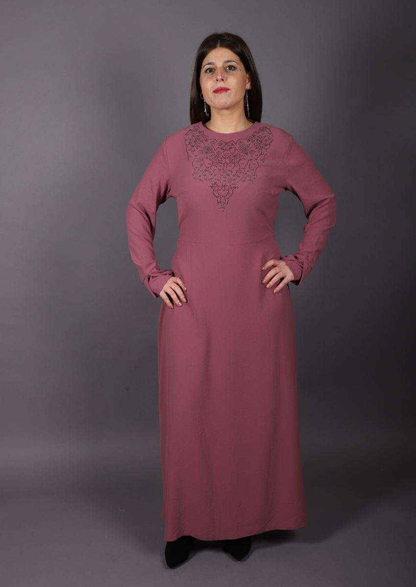 Robes longue classique Uzunlar - rose