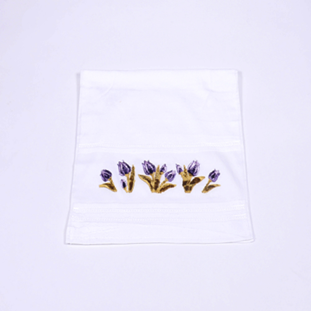 Serviette à fleur velours tulipe violet