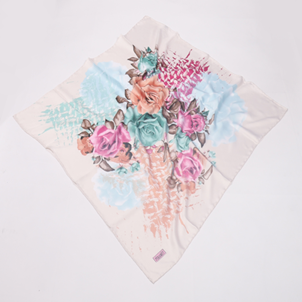 Foulard imprimé Piramit à fleur - rose 
