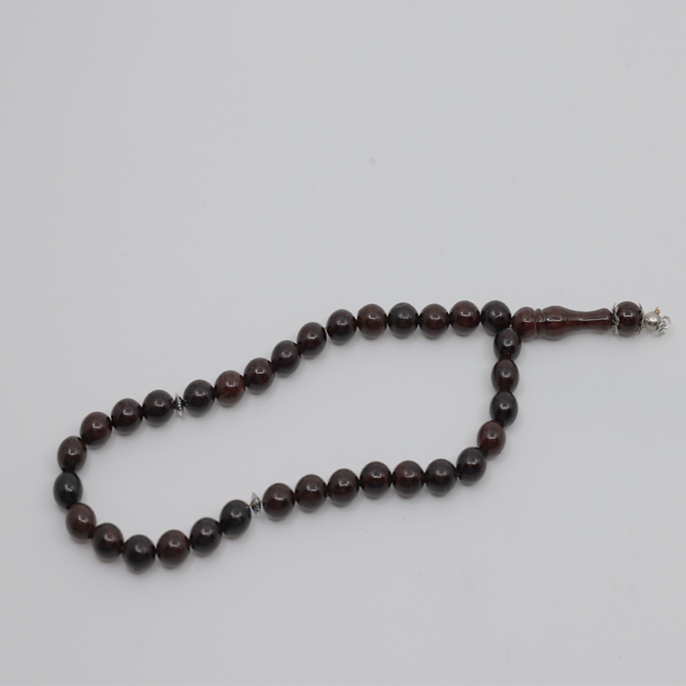 Tasbih - Lot de 10 perles de prière 33 pièces - marron foncé