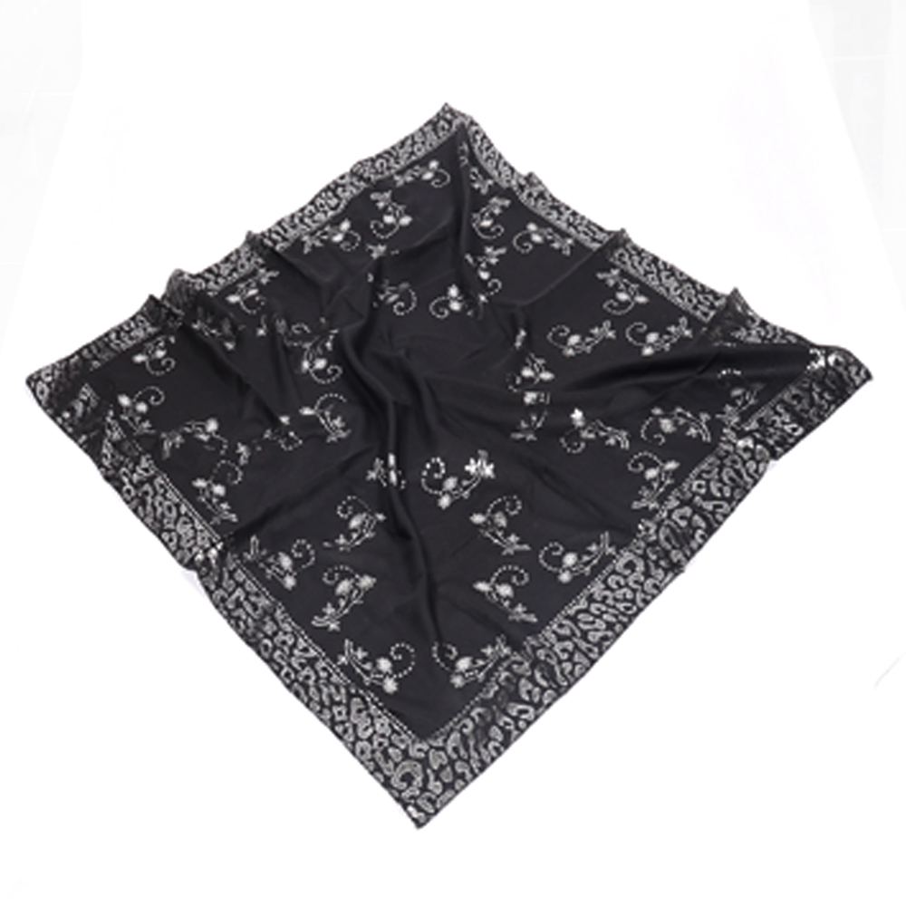 Foulard  carré à motif - gris/noir