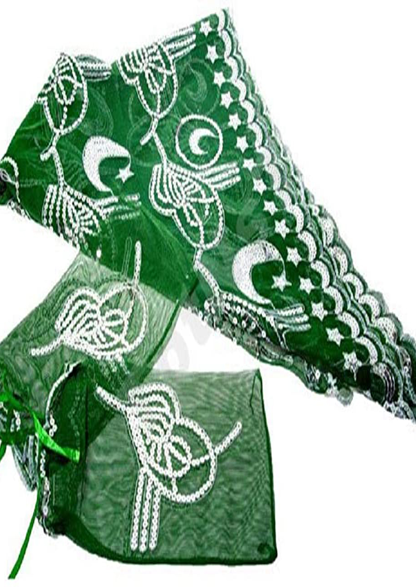 Voile de marié avec gants Osmani Tugrali - vert