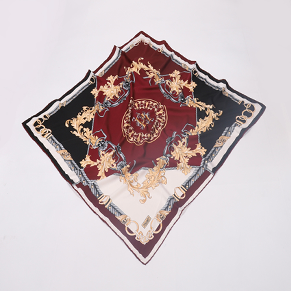 Foulard imprimé Piramit - bordeaux/doré