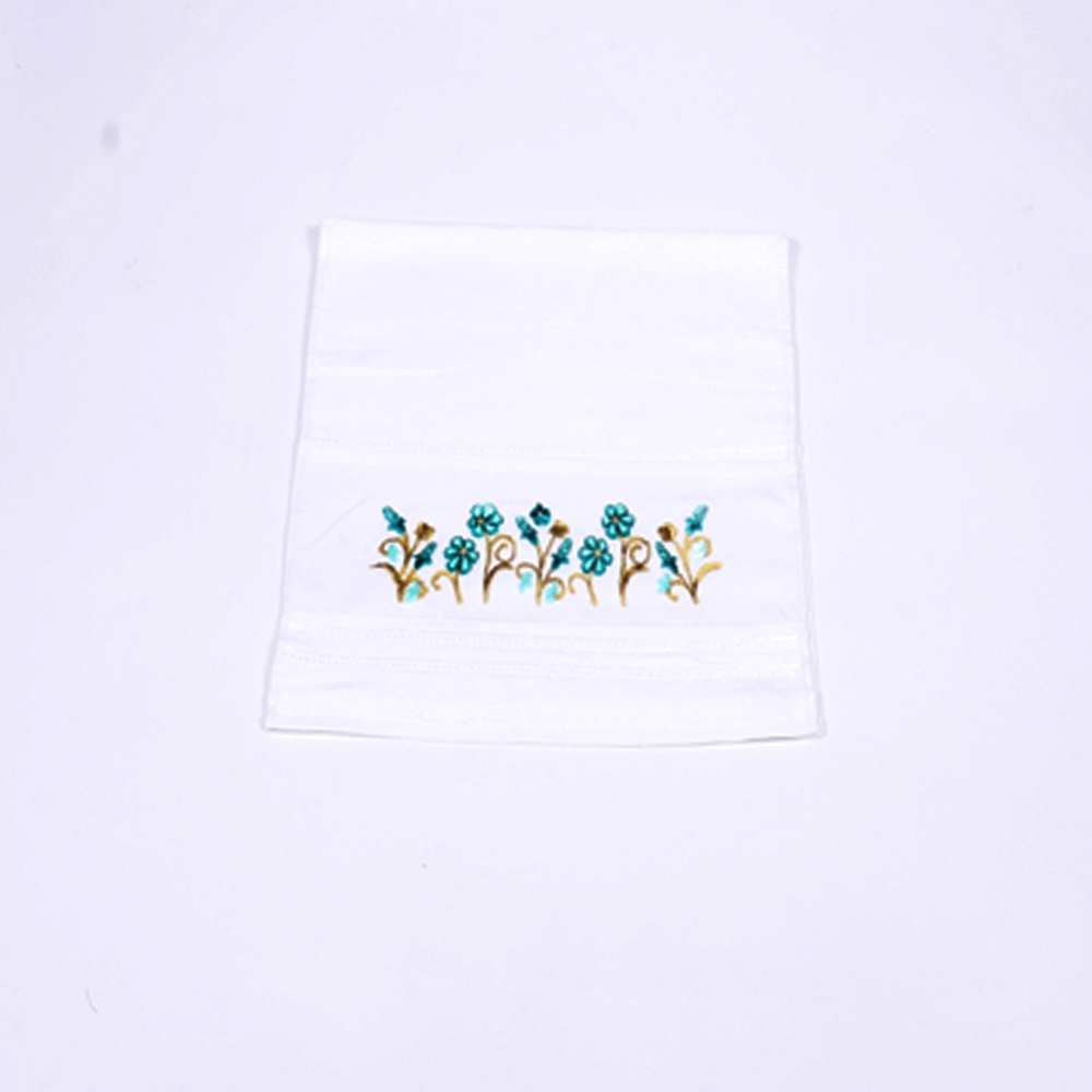 serviette à fleur velours glaîeul vert menthe