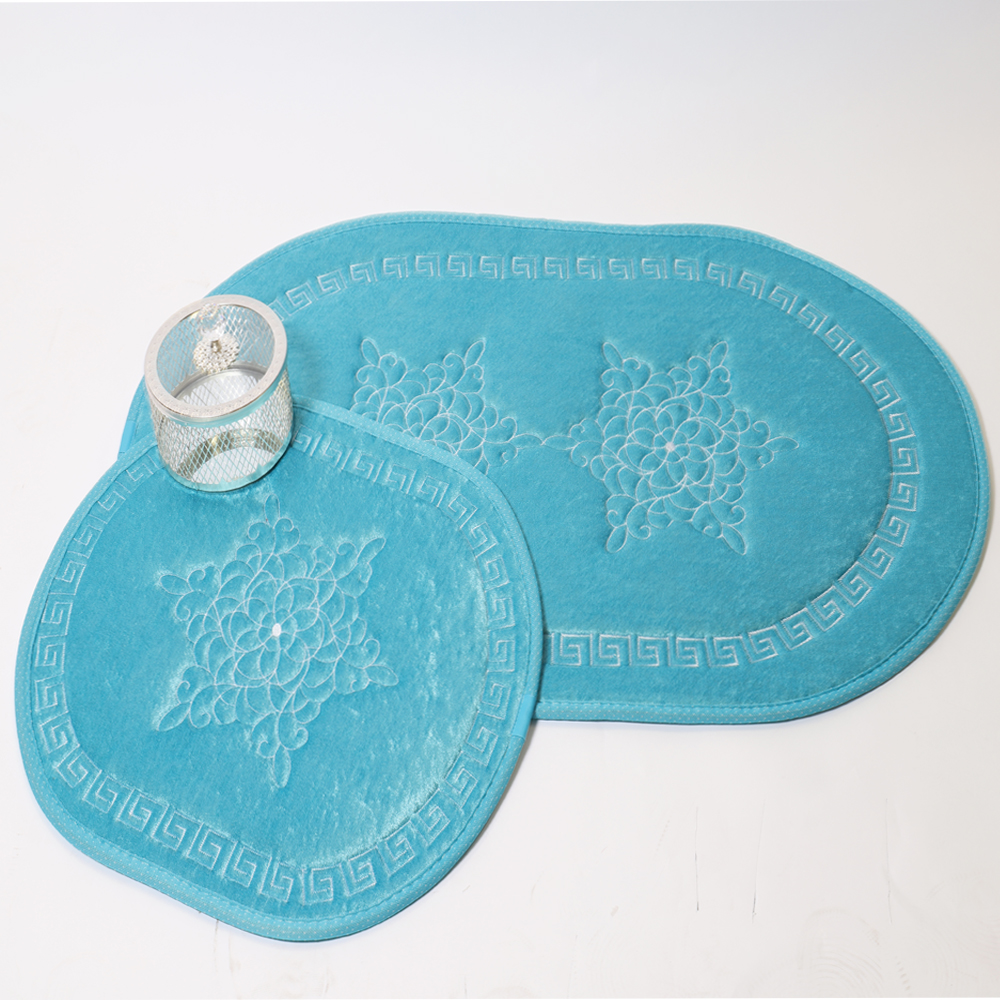 Tapis de bain Ipekce 2 pièces - turquoise