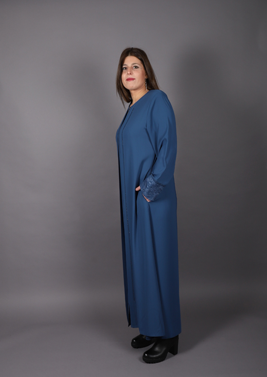 Abaya à strass Hesna - bleu marine
