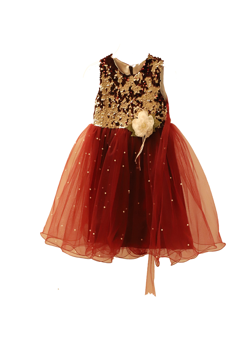 Robe de soirée à paillettes sequins magique White angel - bordeaux