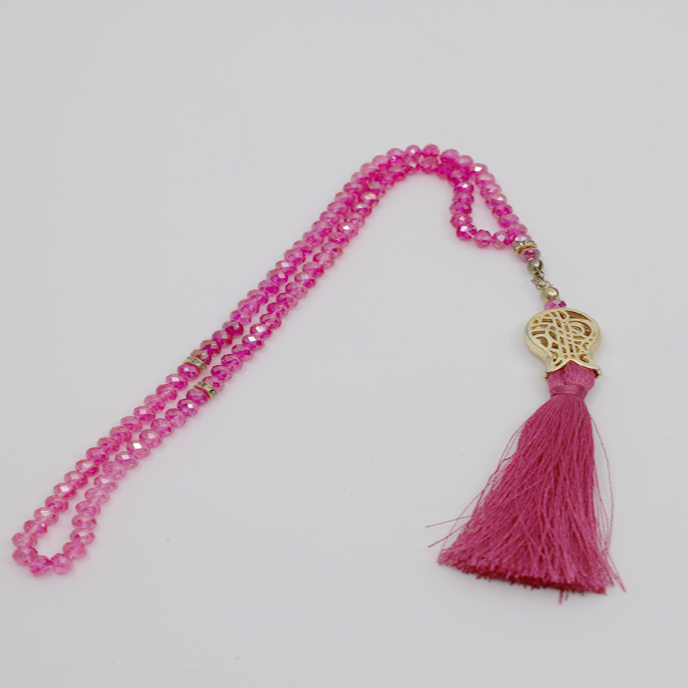 Tasbih à perles 99 pièces Charme plaqué tulipe - rose