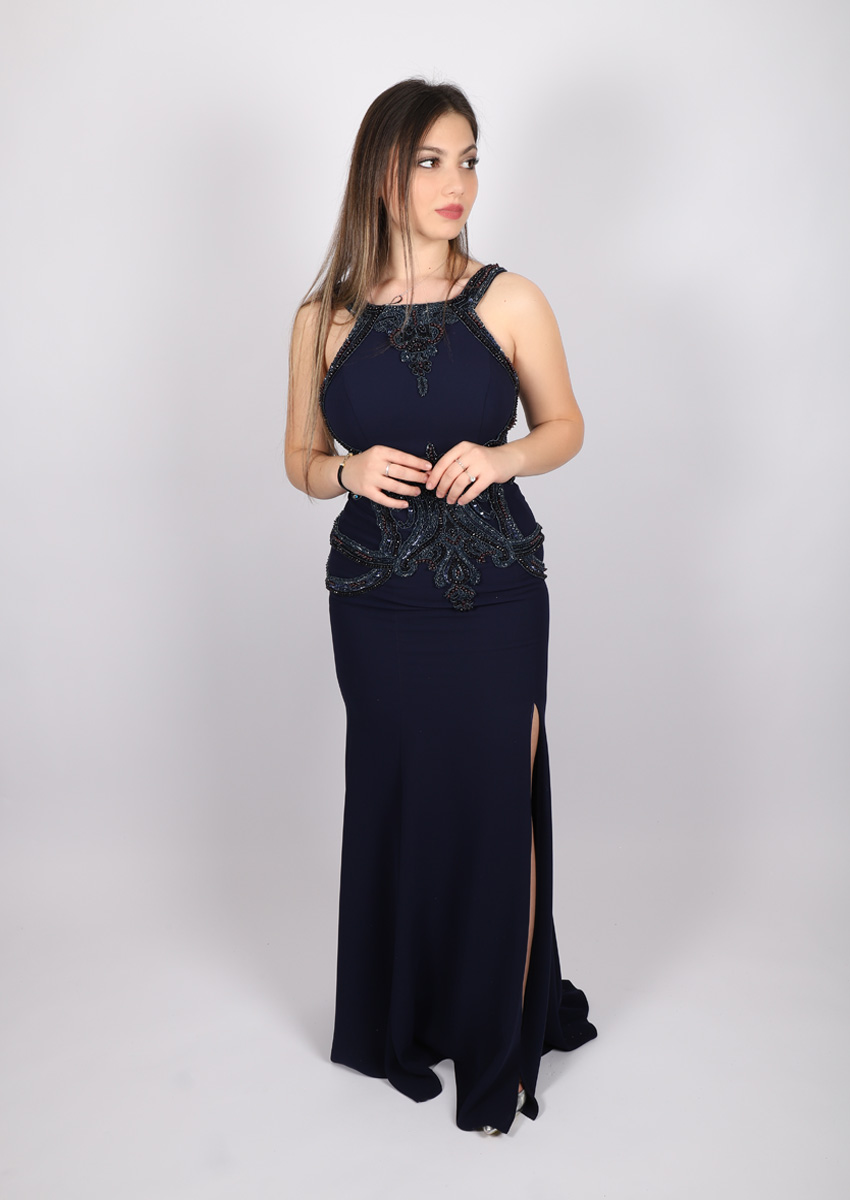 Robe à strass Il'mio - bleu marine