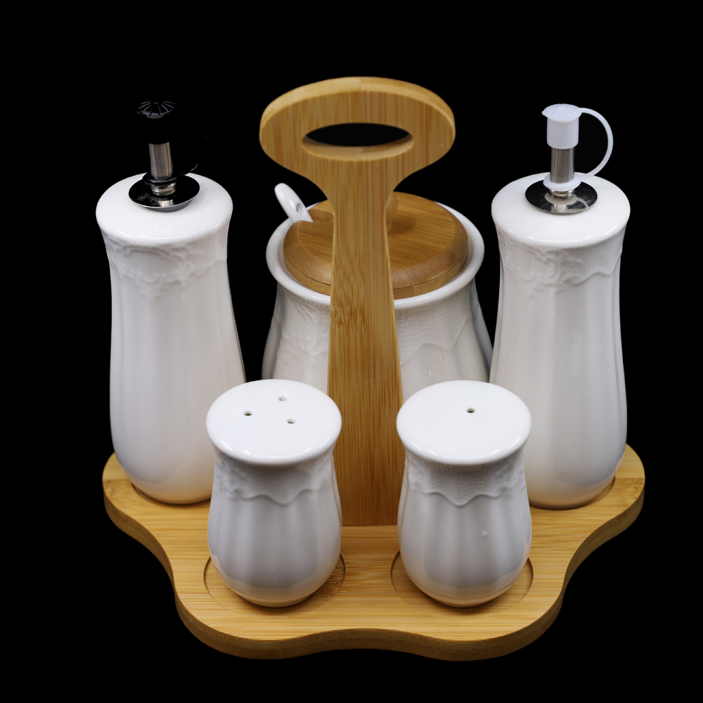 SET HUILE VINAIGRE AVEC PLAT CERAMIQUE