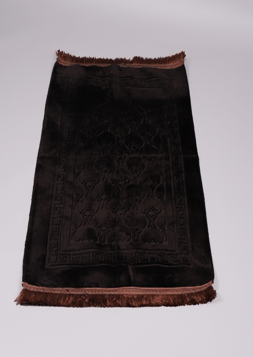 Tapis de prière velours en cuir - noir