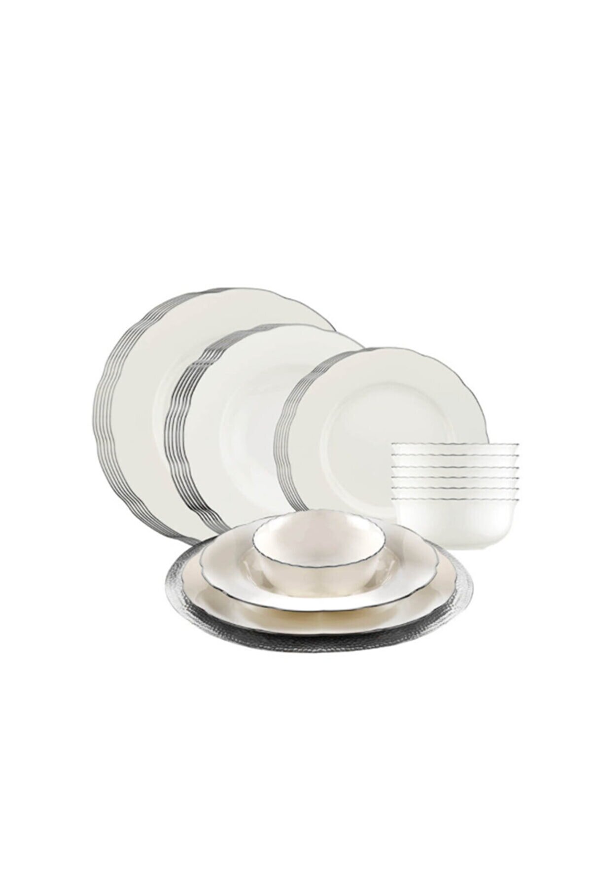 Service à table Kutahya Porcelaine 24 pièces 2200 - gris