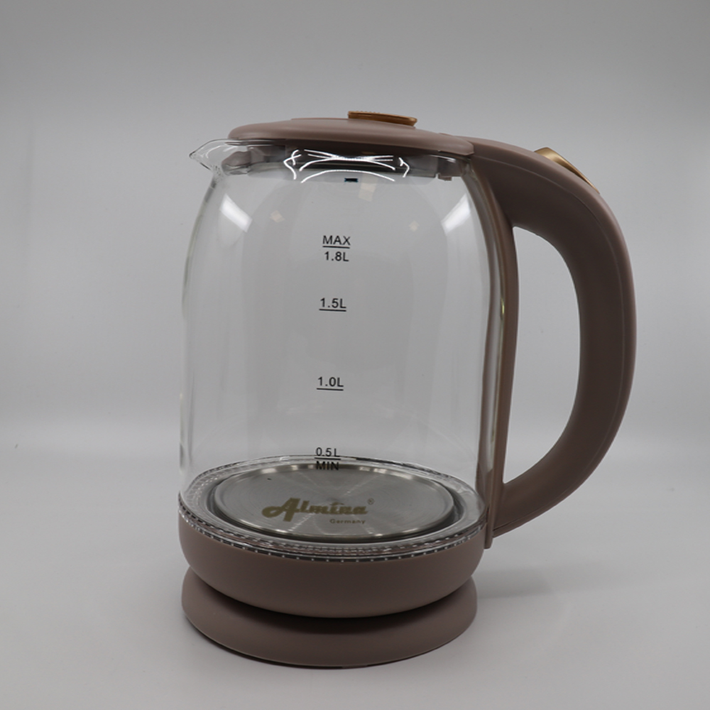 Bouilloire verre plastique Almina 1.8L beige