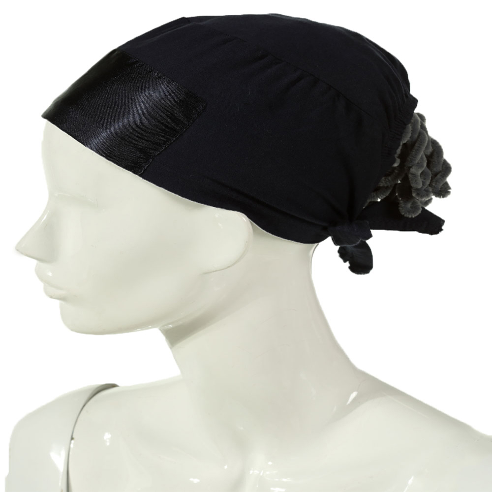 Bonnet satin - noir