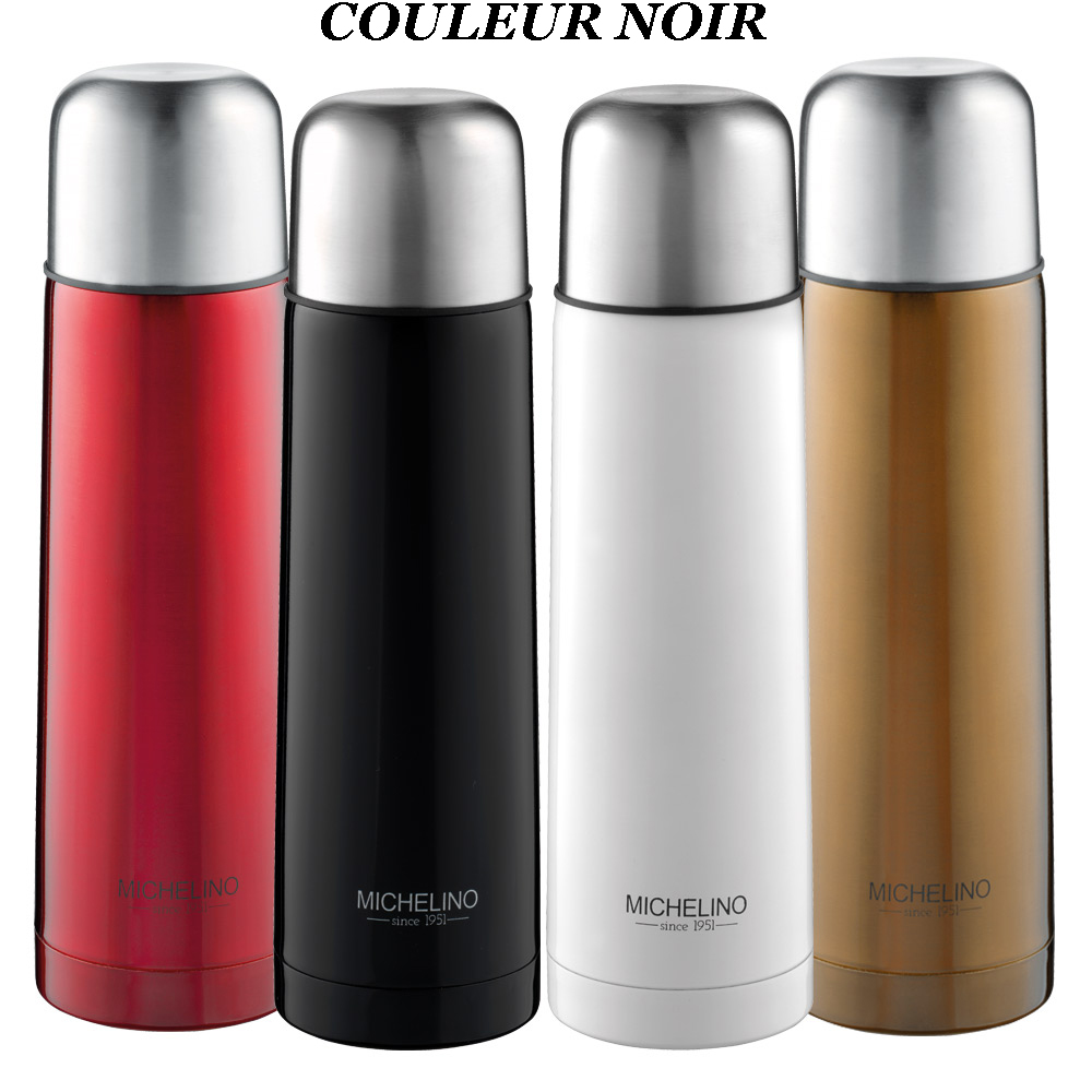 Bouteille isolante en acier inoxydable 1,0 ltr. MICHELINO - noir