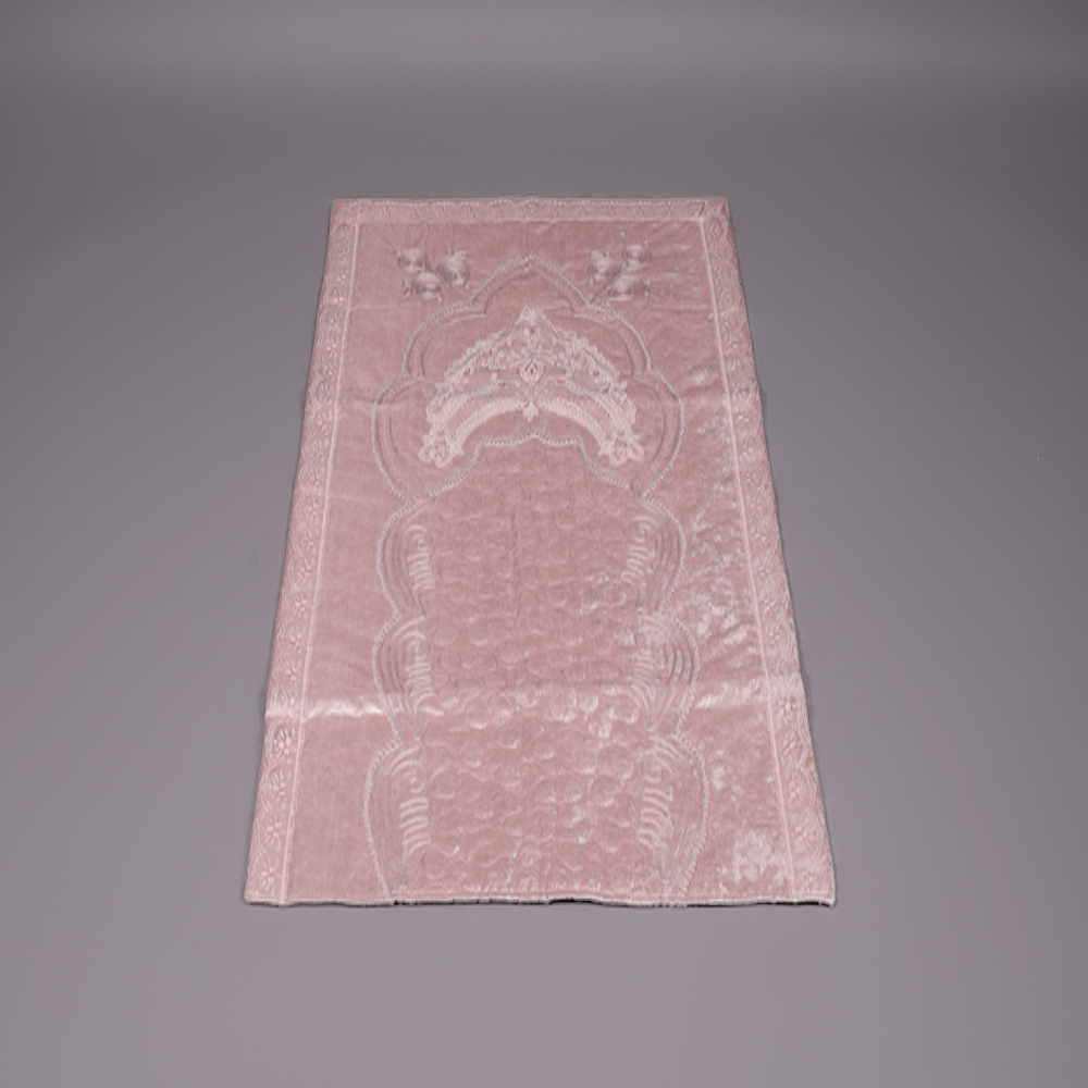 Tapis de prière velours à motif - rose 