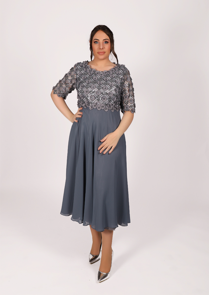 Robe longue à fleur See'line - gris
