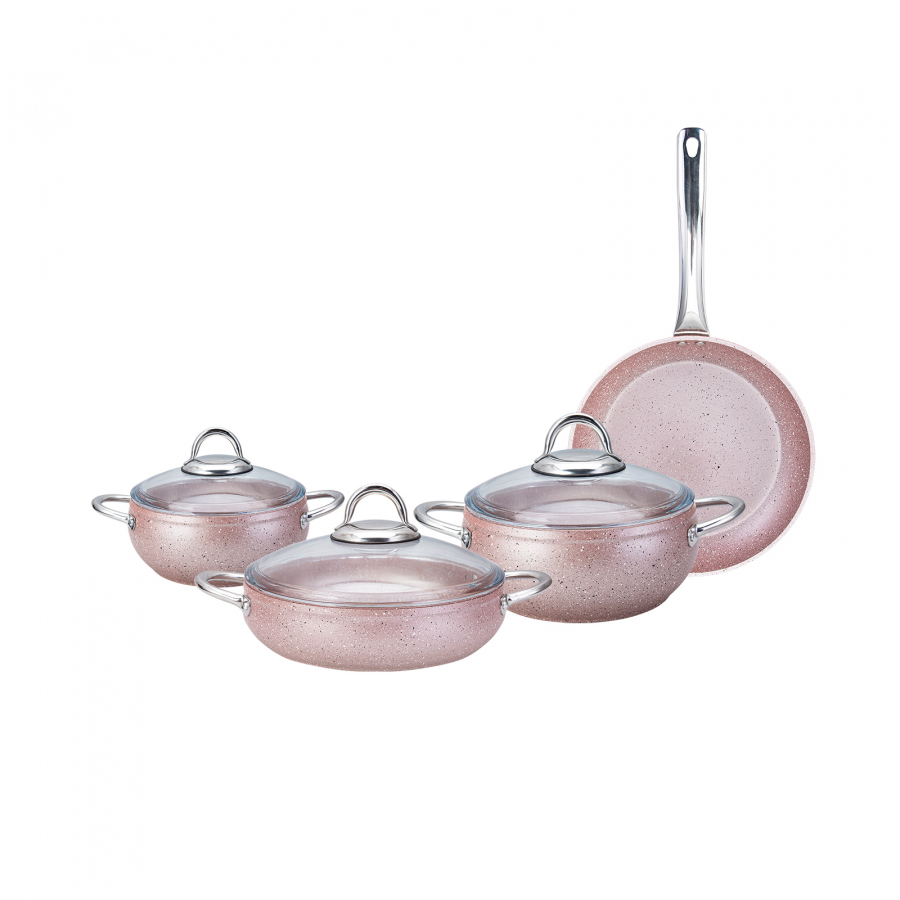 Batterie de cuisine 7 pièces en granit Bio Karaca Avanos Rose