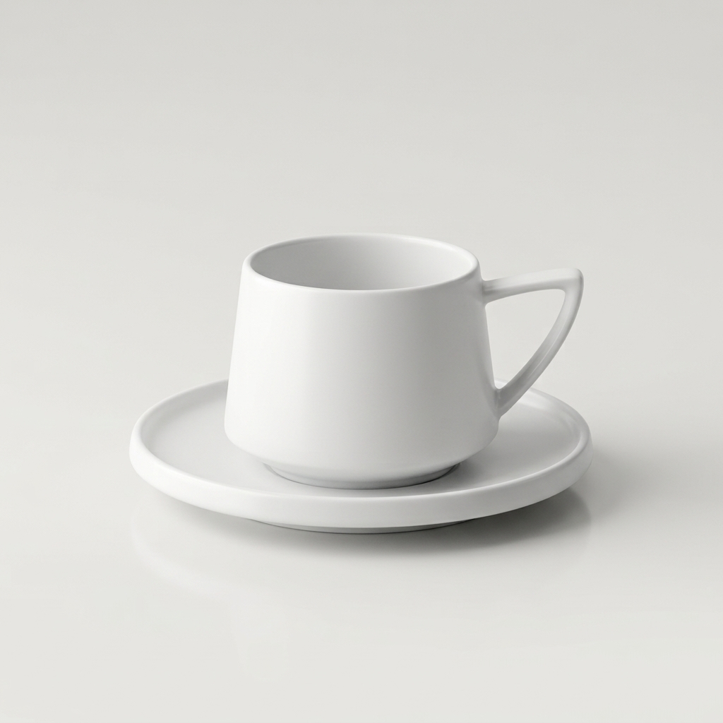Ensemble à Café en Porcelaine "Bellon White" (12 Pièces) - Bricard Porcelain