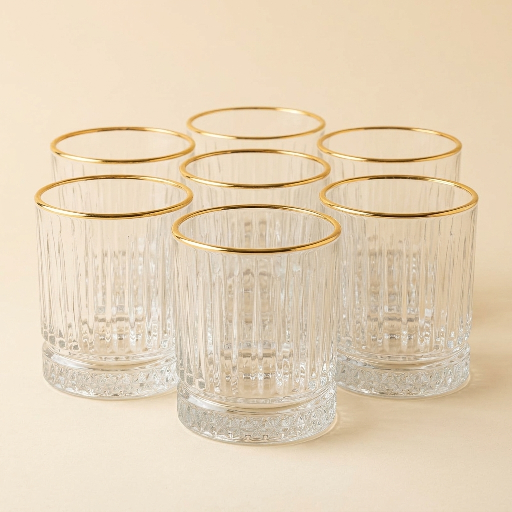 Lot de 6 Verres à Eau Elisa Golden 240 ml - Almina