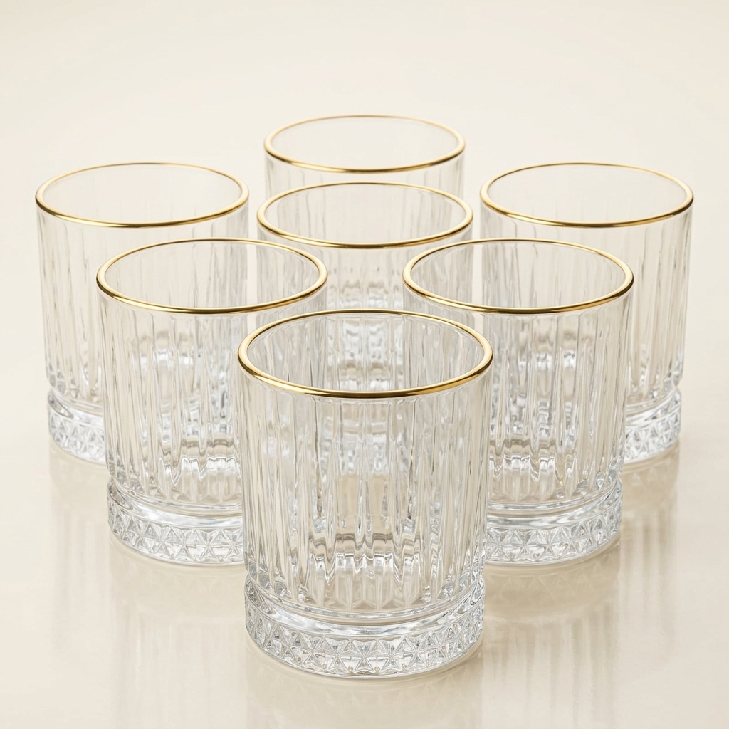 Lot de 6 Verres à Eau Elisa Golden 240 ml - Almina