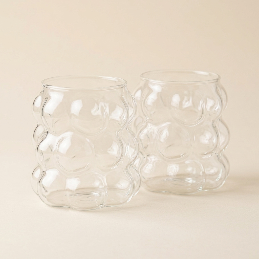 Lot de 2 Verres Ondulés Kira 400 ml - Almina