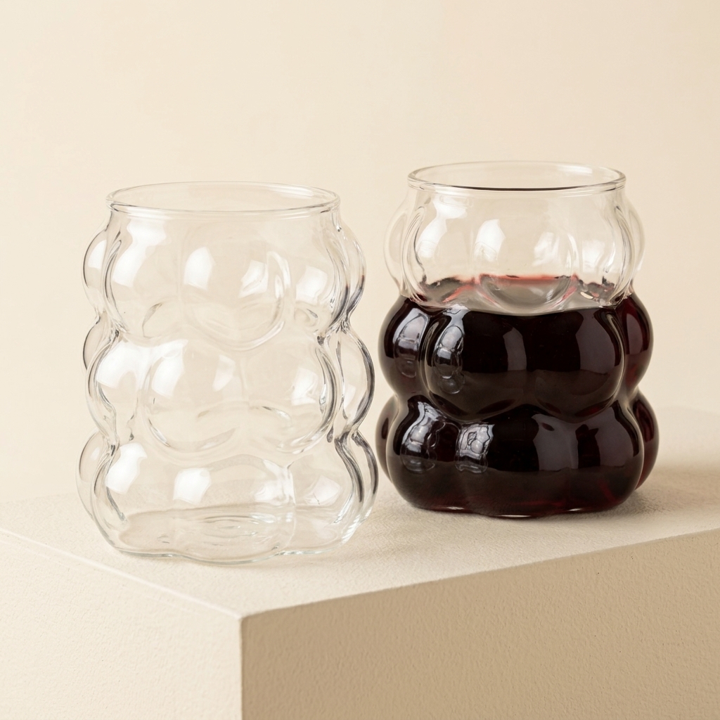 Lot de 2 Verres Ondulés Kira 400 ml - Almina