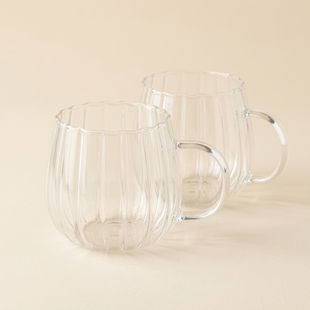 Lot de 2 Tasses en Verre Calla Almina - 400 ml