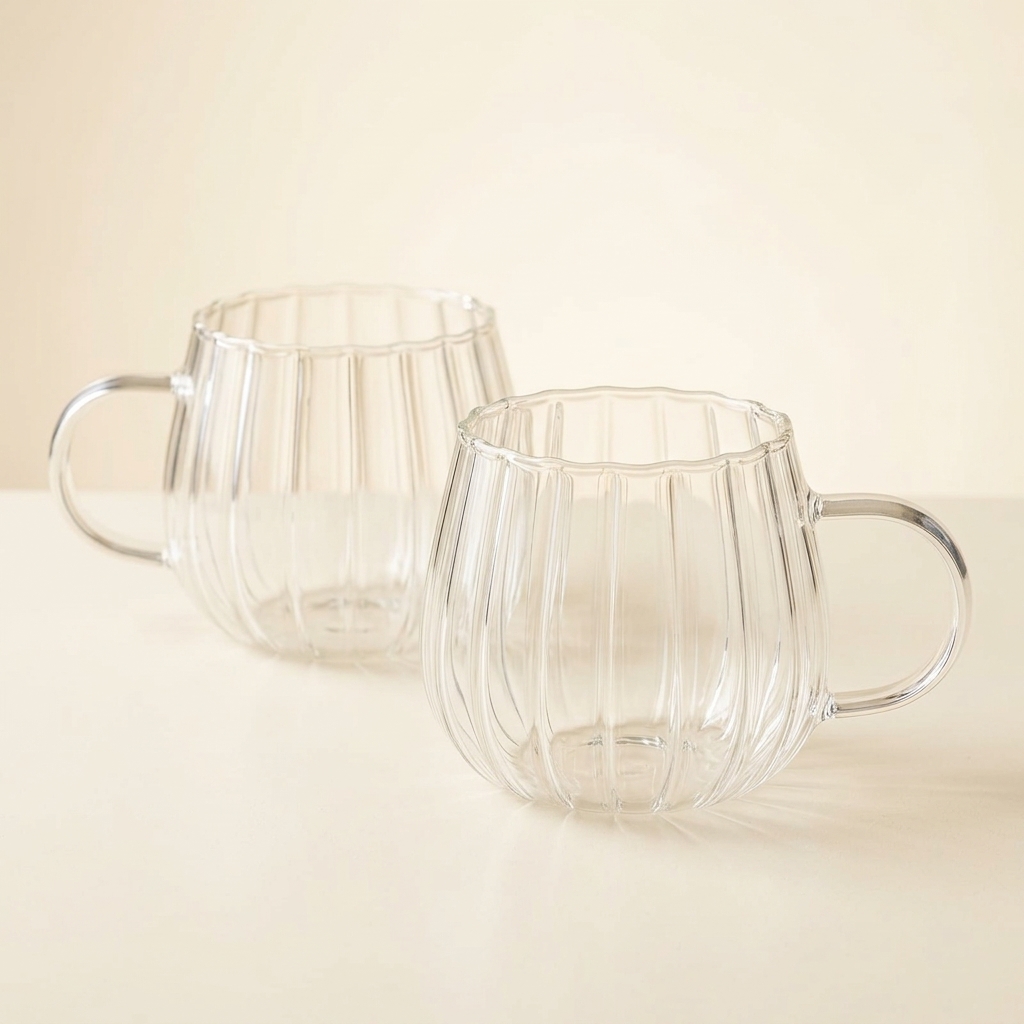 Lot de 2 Tasses en Verre Calla Almina - 400 ml