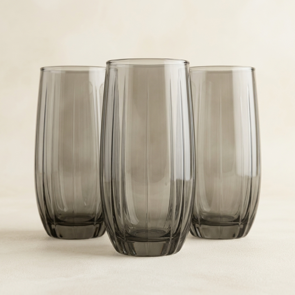 Lot de 3 Verres Hauts Linka Gris Fumé - Paşabahçe