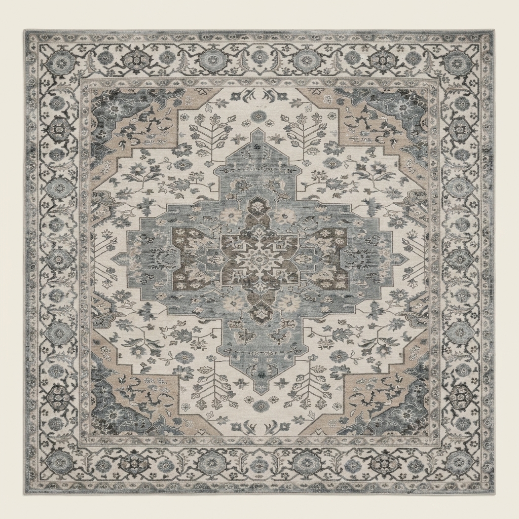 Tapis de Salon Classique Vintage à Motifs Orientaux