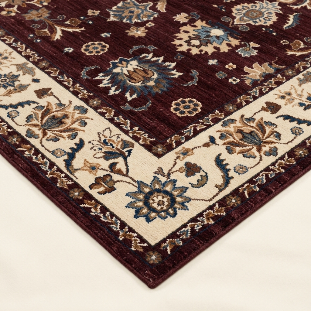 Tapis de Salon Classique Oriental Bordeaux