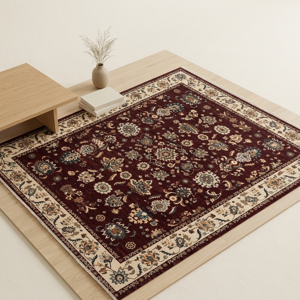 Tapis de Salon Classique Oriental Bordeaux