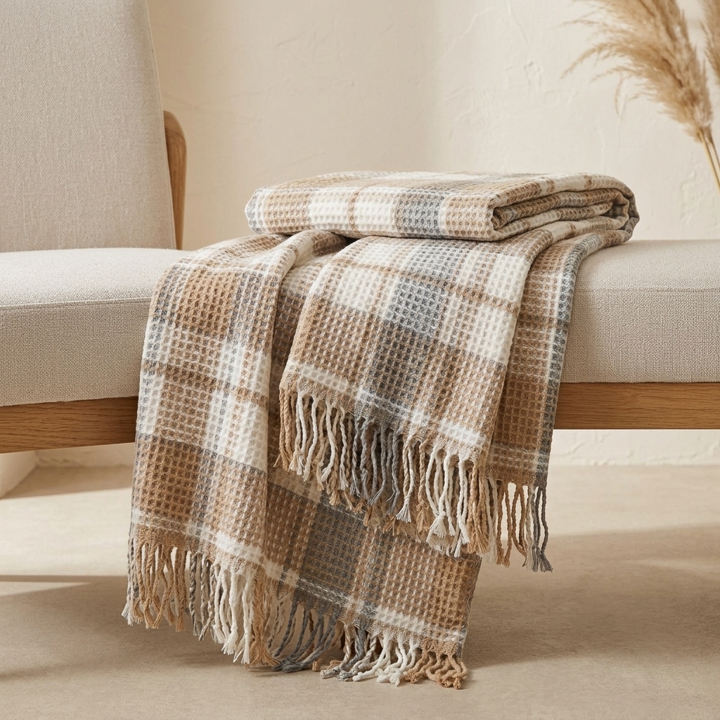 Plaid à carreaux Cozy Life İpekçe Home