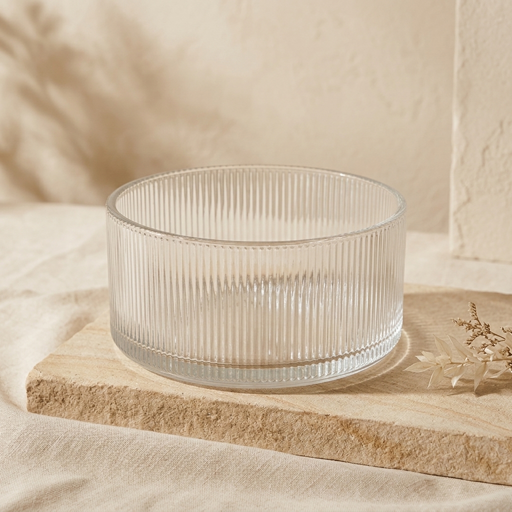 Coupelle en verre cannelé BAVARY Stripes