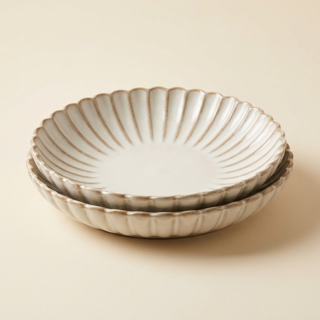 Lot de 2 Plats de Service en Porcelaine Almina Bloomy