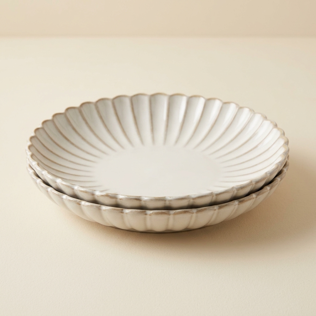 Lot de 2 Plats de Service en Porcelaine Almina Bloomy
