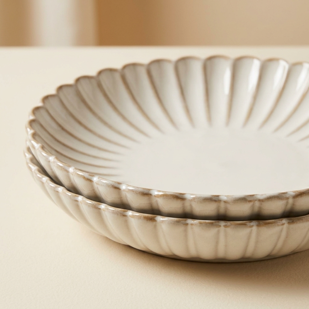 Lot de 2 Plats de Service en Porcelaine Almina Bloomy