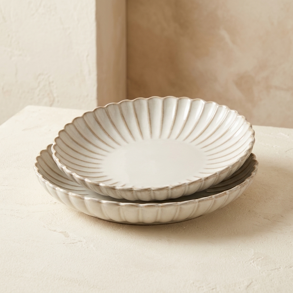 Lot de 2 Plats de Service en Porcelaine Almina Bloomy
