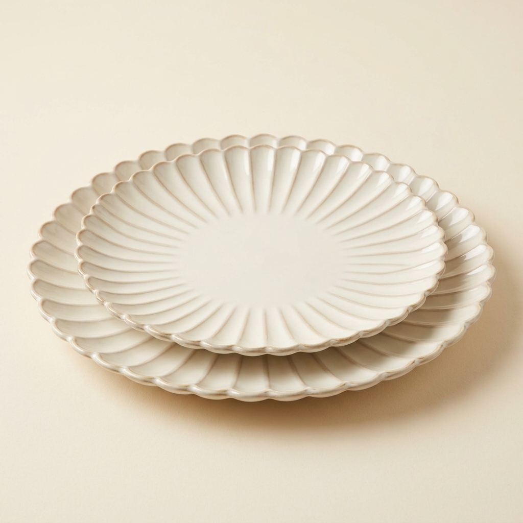 Lot de 2 Plats de Service en Porcelaine Bloomy - Almina
