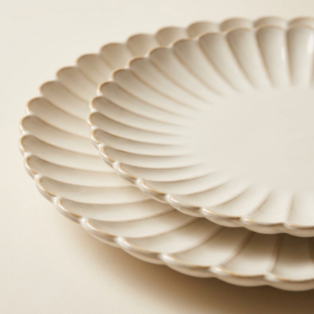 Lot de 2 Plats de Service en Porcelaine Bloomy - Almina