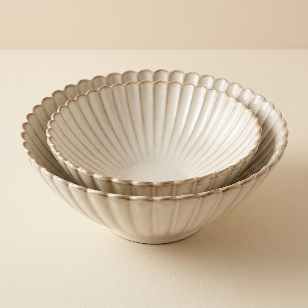 Set de 2 Saladiers en Porcelaine Almina Bloomy