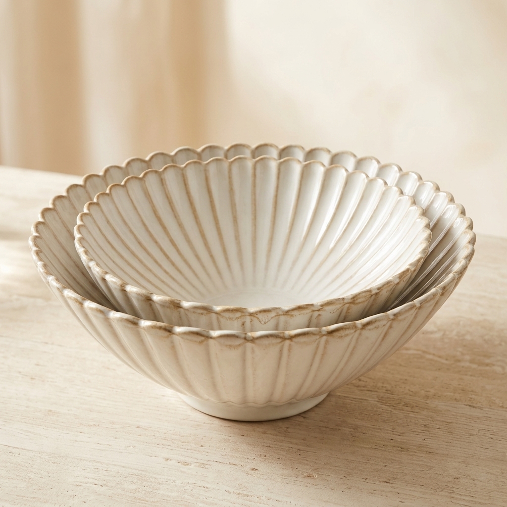 Set de 2 Saladiers en Porcelaine Almina Bloomy