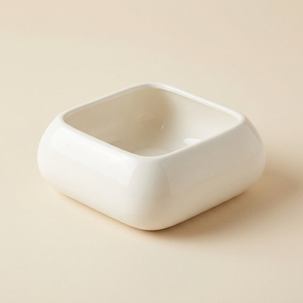 Bol Carré en Céramique Blanche