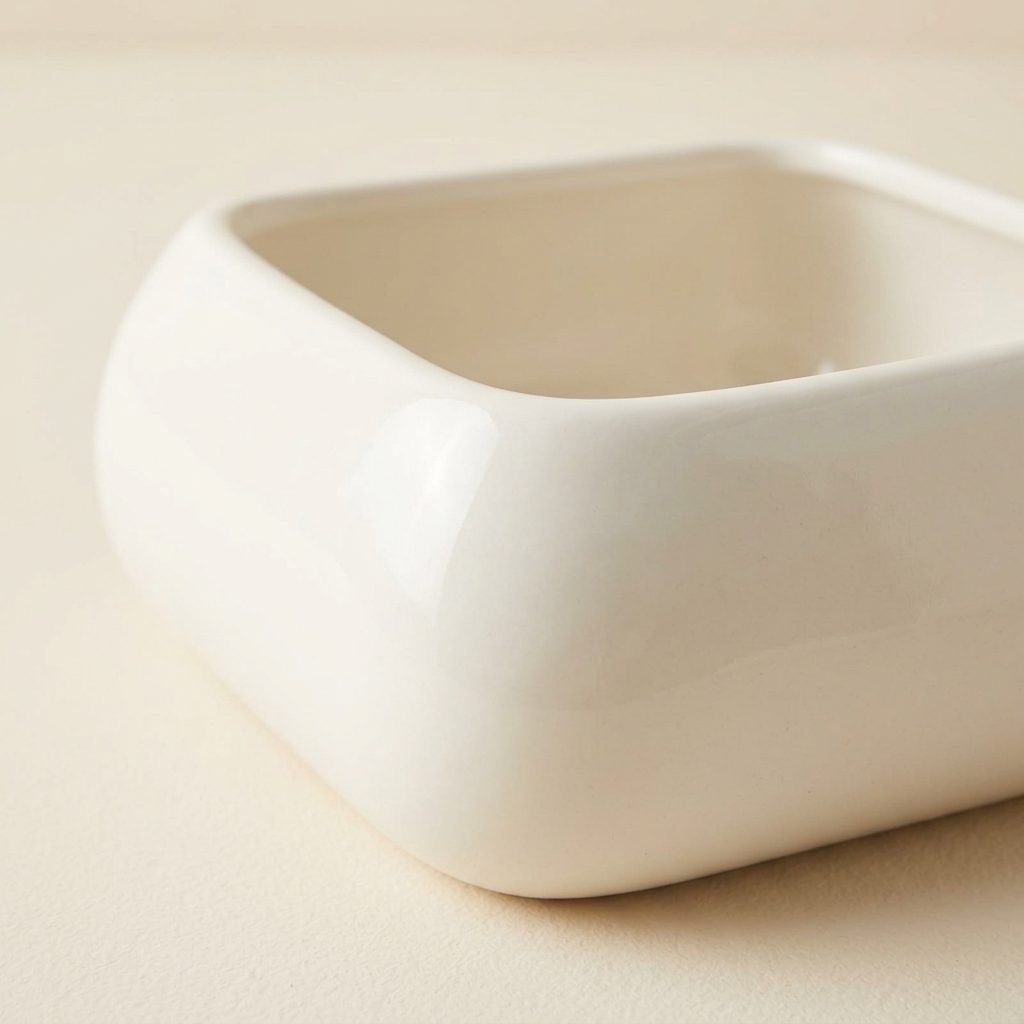 Bol Carré en Céramique Blanche