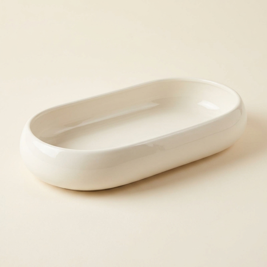 Plat de Service Ovale en Porcelaine Bricard Bondy