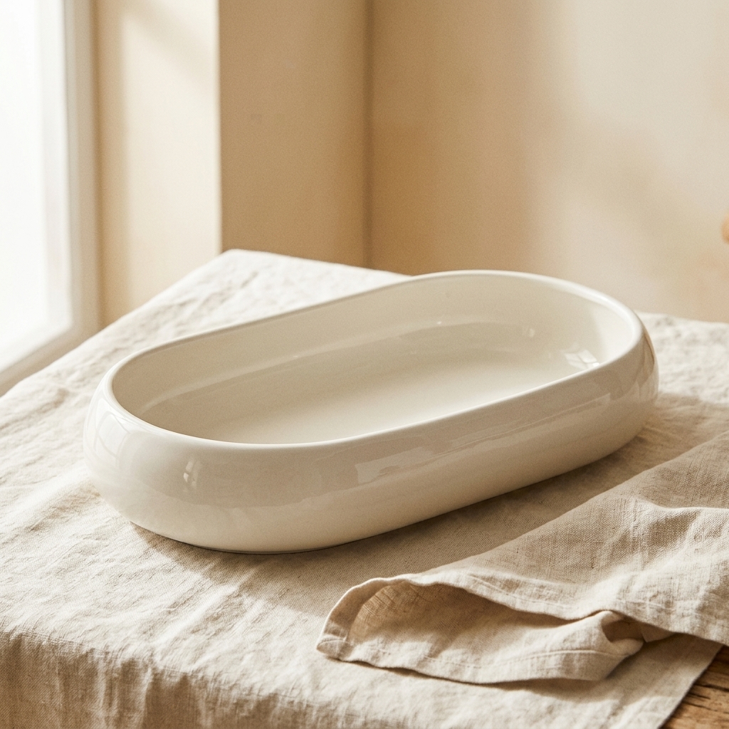 Plat de Service Ovale en Porcelaine Bricard Bondy