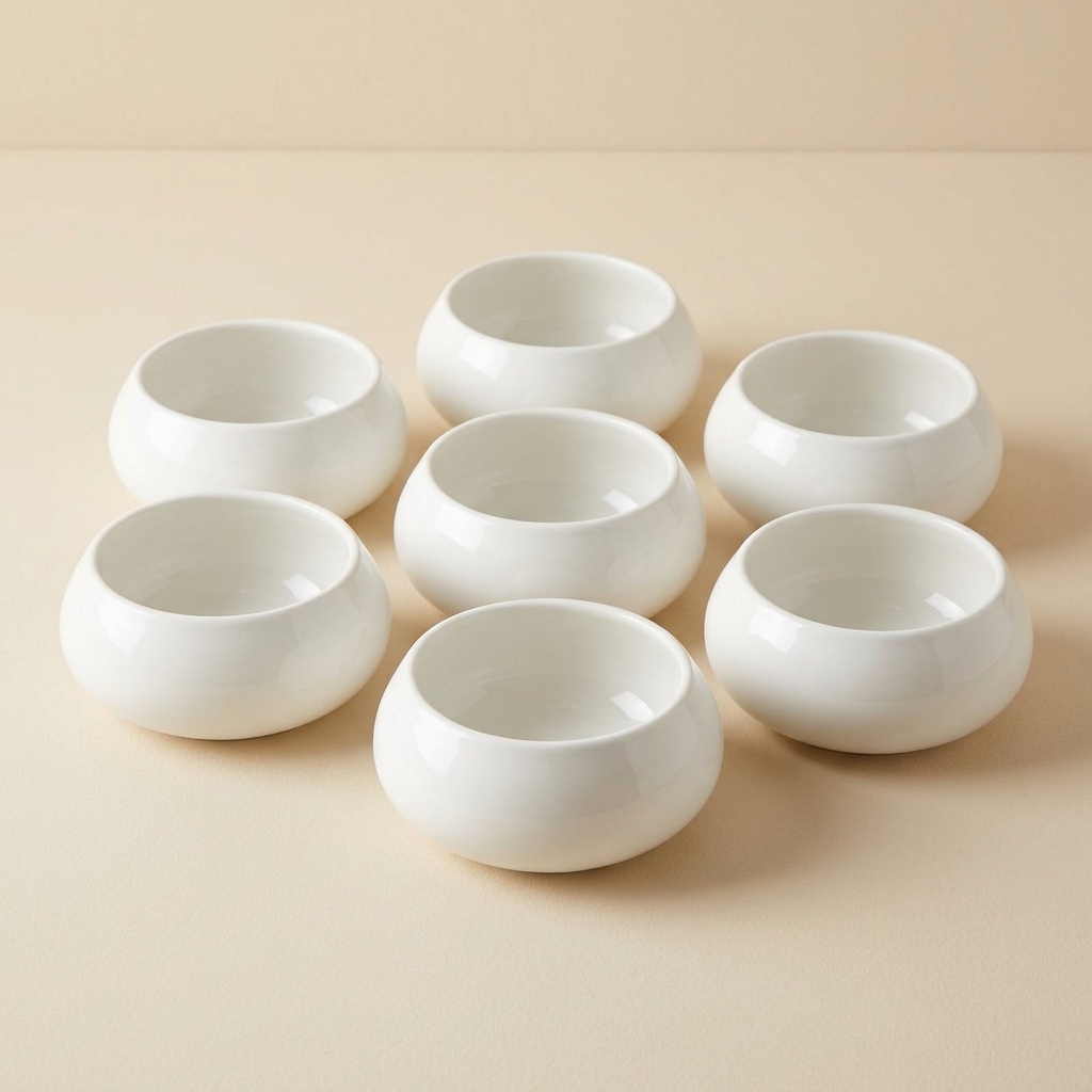 Lot de 6 Bols à Soupe en Porcelaine Blanche - Almina Lissa Bonna