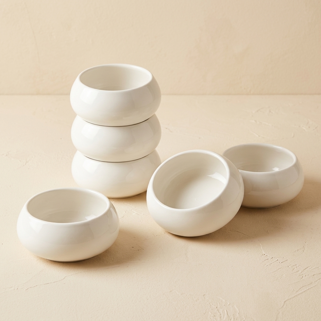 Lot de 6 Bols à Soupe en Porcelaine Blanche - Almina Lissa Bonna
